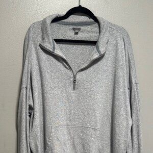 Gray Quarter-Zip Pullover
